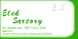 elek sartory business card